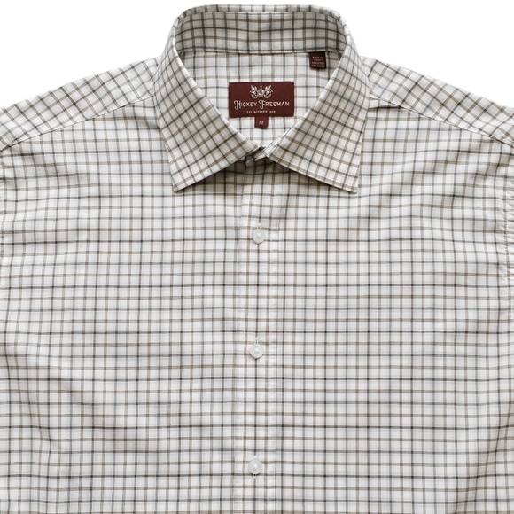Hickey Freeman Other - HICKEY FREEMAN White Check Sport Shirt Medium M
